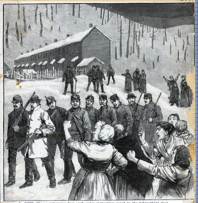 Framed Print : Miners Guarded as They Return to Work Framed Print : Miners Guarded as They Return to Work