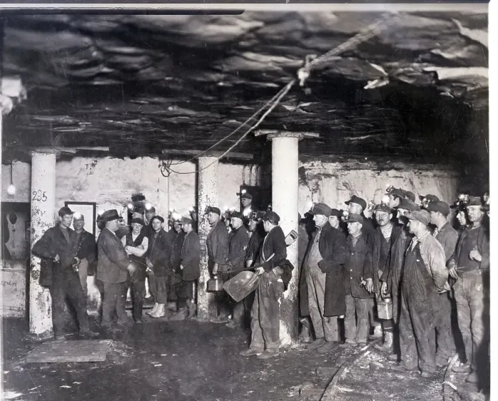 Framed Print : Miners Report to Work After Strike Framed Print : Miners Report to Work After Strike