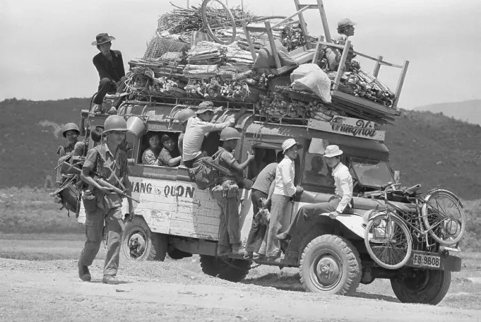 Framed Print : Mini Bus Of Vietnamese Refugees Framed Print : Mini Bus Of Vietnamese Refugees
