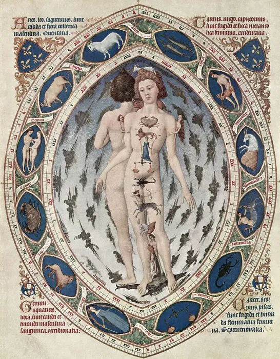 Framed Print : Miniature Painting of Signs of the Zodiac in Relation to the Human Body Framed Print : Miniature Painting of Signs of the Zodiac in Relation to the Human Body