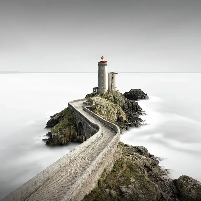Framed Print : Minimalist long exposure in the square of the Phare de Petit Minou lighthouse on the coast of Brittany, France Framed Print : Minimalist long exposure in the square of the Phare de Petit Minou lighthouse on the coast of Brittany, France