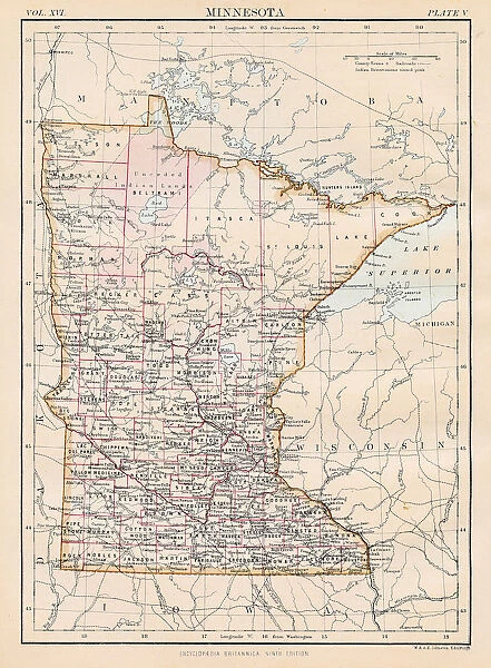 Minnesota map 1883