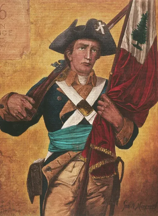 Framed Print : Minute Man Carrying Flag Framed Print : Minute Man Carrying Flag