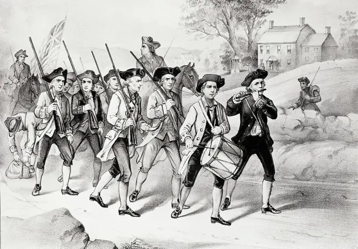 Framed Print : Minute Men on The March Print Framed Print : Minute Men on The March Print