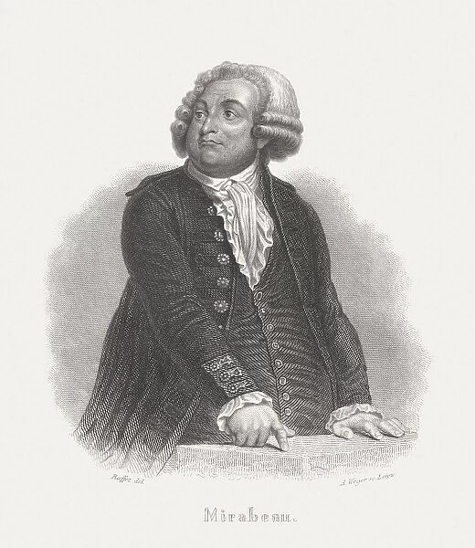 Mirabeau (1749 - 1791), steel engraving, published in 1868