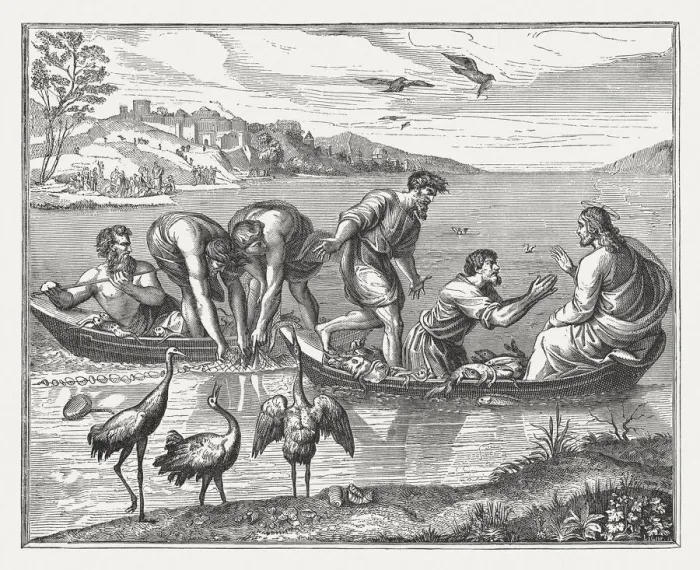 Framed Print : Miraculous fishing (Luke 5, 1-11) by Raphael, published 1878 Framed Print : Miraculous fishing (Luke 5, 1-11) by Raphael, published 1878