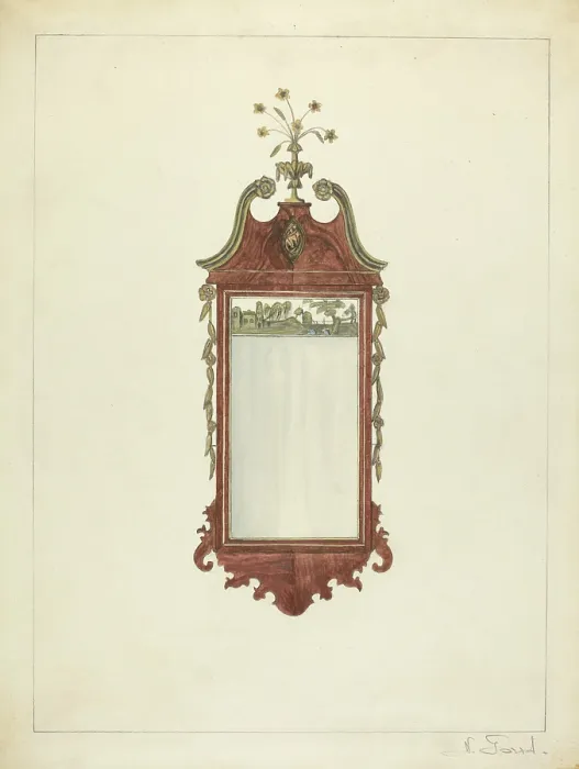 Framed Print : Mirror, circa 1953. Artist Nicholas Gorid Framed Print : Mirror, circa 1953. Artist Nicholas Gorid