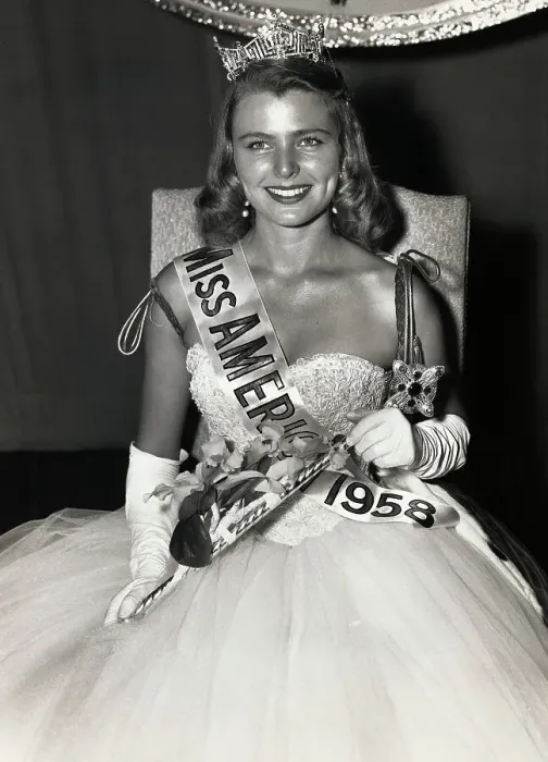 Framed Print : Miss America of 1958 Sitting on Throne