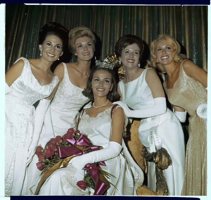 Framed Print : Miss America Posing with Her Court Framed Print : Miss America Posing with Her Court