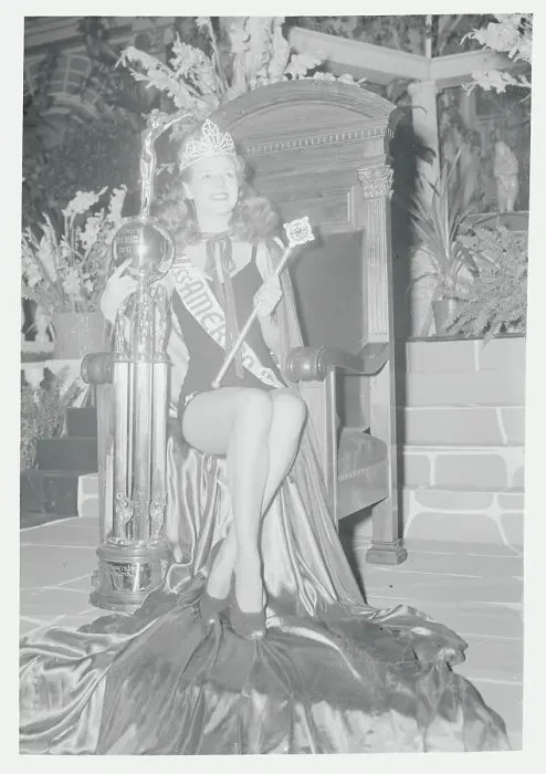 Framed Print : Miss America Sitting on Throne Framed Print : Miss America Sitting on Throne