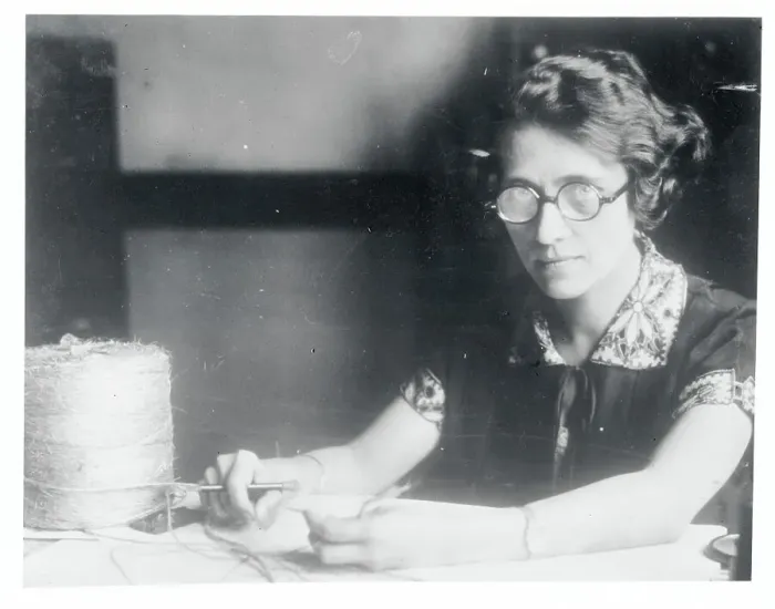 Framed Print : Miss Ella Paterson Working on Twine Framed Print : Miss Ella Paterson Working on Twine
