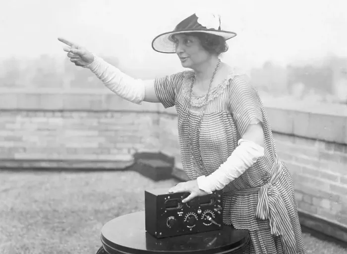 Framed Print : Miss Helen Keller With Her Radio Framed Print : Miss Helen Keller With Her Radio