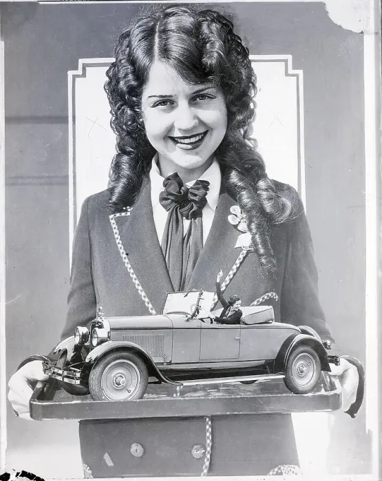 Framed Print : Miss L.A. Adrienne Dore Holds Model Car Framed Print : Miss L.A. Adrienne Dore Holds Model Car