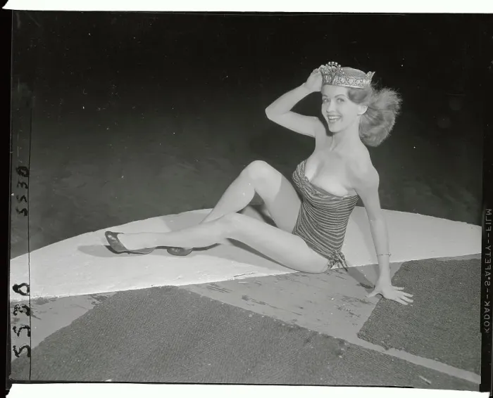 Framed Print : Miss New York State Wearing Swimsuit and Crown Framed Print : Miss New York State Wearing Swimsuit and Crown
