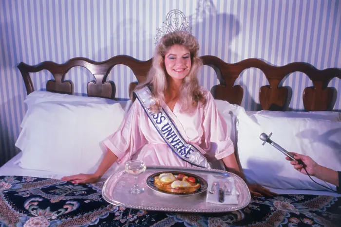 Framed Print : Miss Universe Enjoying Breakfast in Bed Framed Print : Miss Universe Enjoying Breakfast in Bed