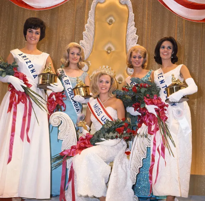 Framed Print : Miss USA Posing with Her Court Framed Print : Miss USA Posing with Her Court