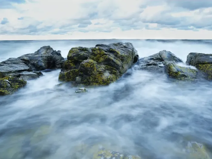 Framed Print : Mist over rocks and sea Framed Print : Mist over rocks and sea