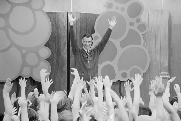 Framed Print : Mister Rogers Entertaining Children Framed Print : Mister Rogers Entertaining Children