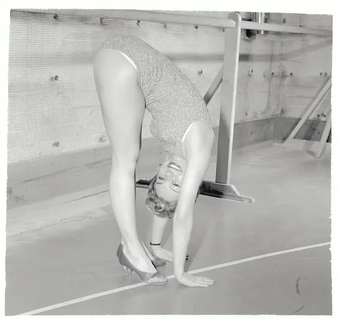 Framed Print : Mitzi Gaynor Exercising Framed Print : Mitzi Gaynor Exercising