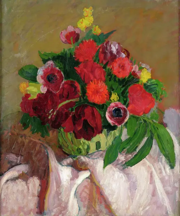 Framed Print : Mixed Flowers On Pink Cloth Framed Print : Mixed Flowers On Pink Cloth
