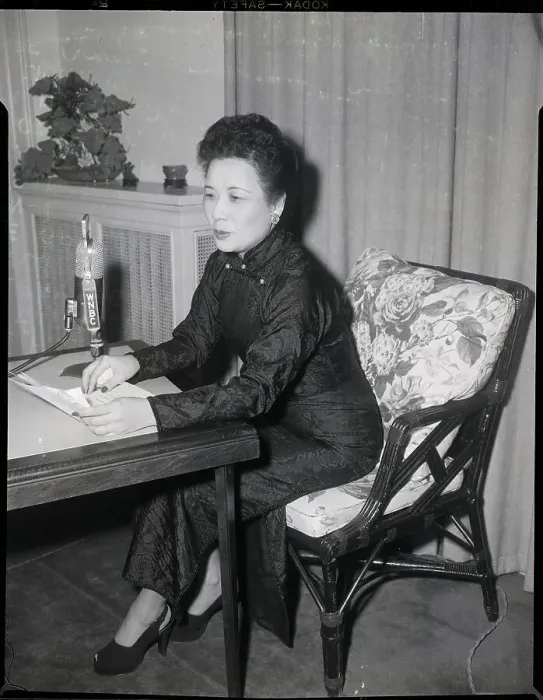 Framed Print : Mme. Chiang Kai-Shek Seated @ Microphone Framed Print : Mme. Chiang Kai-Shek Seated @ Microphone