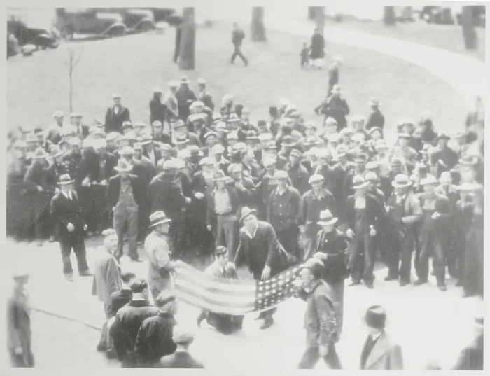Framed Print : Mob Forcing Deputy Sheriff to Kiss Flag Framed Print : Mob Forcing Deputy Sheriff to Kiss Flag