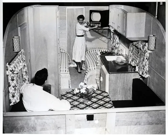 Framed Print : Mobile Home Interior, 1954 Framed Print : Mobile Home Interior, 1954
