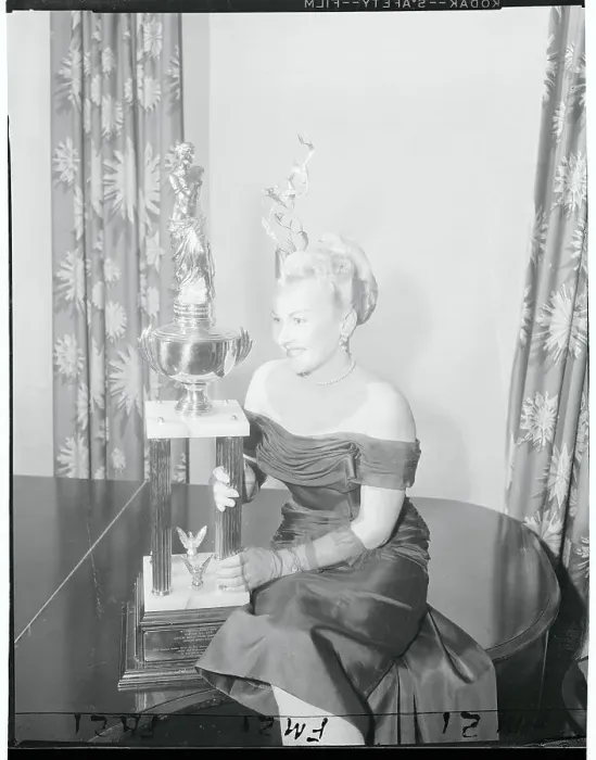 Framed Print : Model, Ann Rush Posing With Trophy Framed Print : Model, Ann Rush Posing With Trophy