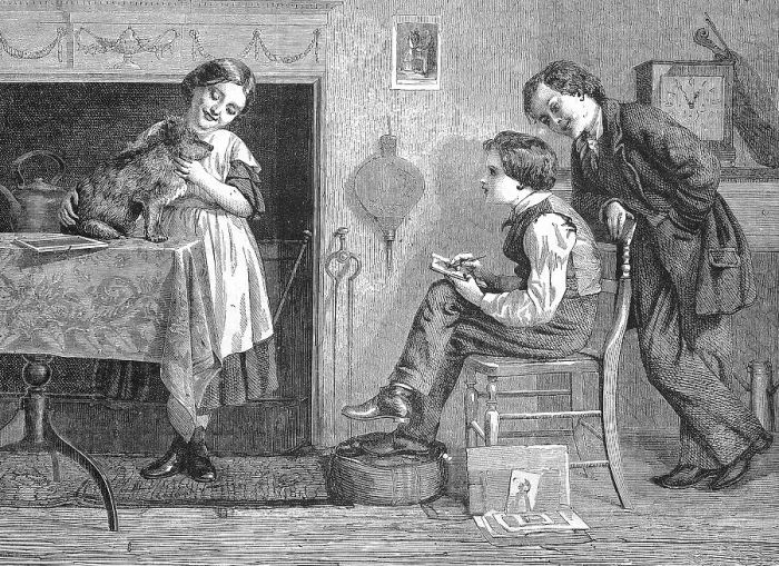 Framed Print : The Model, Boy Drawing a Dog Held by a Girl, Young Artist in the Room at Home, 1869, France, Historic, digitally restored reproduction of an original 19th century master, exact original date not known Framed Print : The Model, Boy Drawing a Dog Held by a Girl, Young Artist in the Room at Home, 1869, France, Historic, digitally restored reproduction of an original 19th century master, exact original date not known