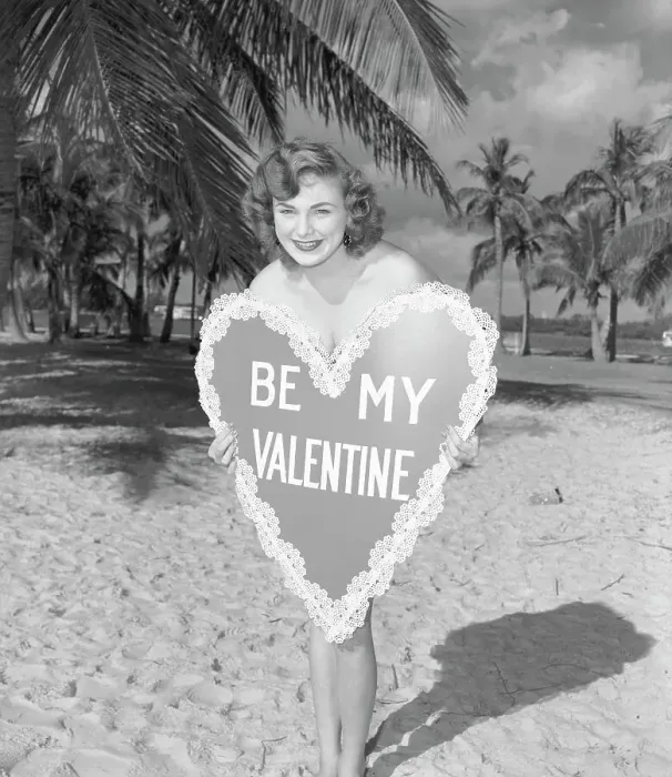 Framed Print : Model Covered by Large Valentine Card Framed Print : Model Covered by Large Valentine Card
