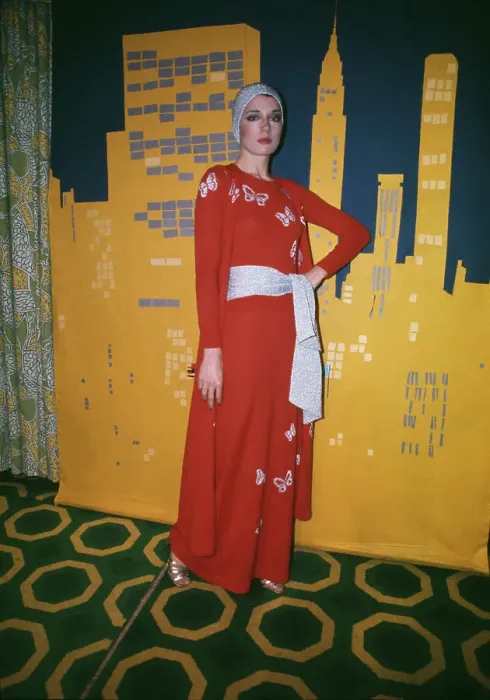 Framed Print : A Model In A Red Dress