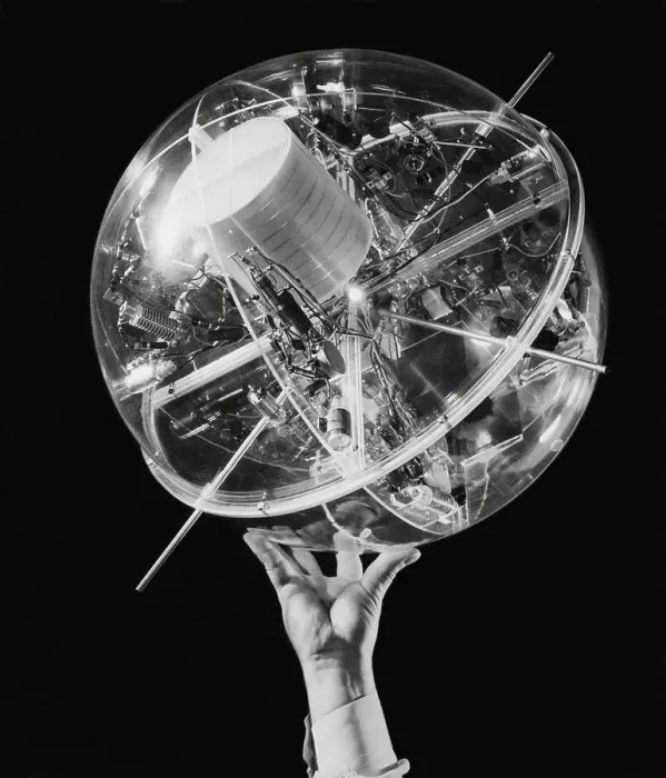 Framed Print : Model of Satellite Built by Popular Science Monthly Framed Print : Model of Satellite Built by Popular Science Monthly