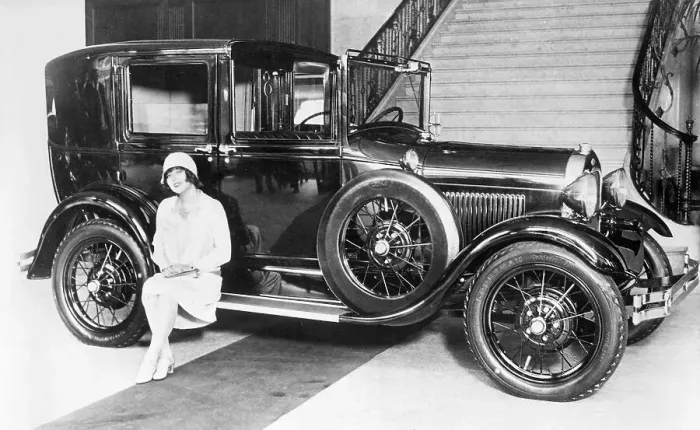 Framed Print : Model Sitting on New Ford Town Car Framed Print : Model Sitting on New Ford Town Car