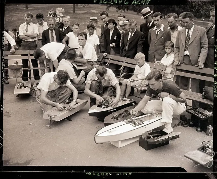 Framed Print : Model Speedboat Racers Tune Up Boats Framed Print : Model Speedboat Racers Tune Up Boats