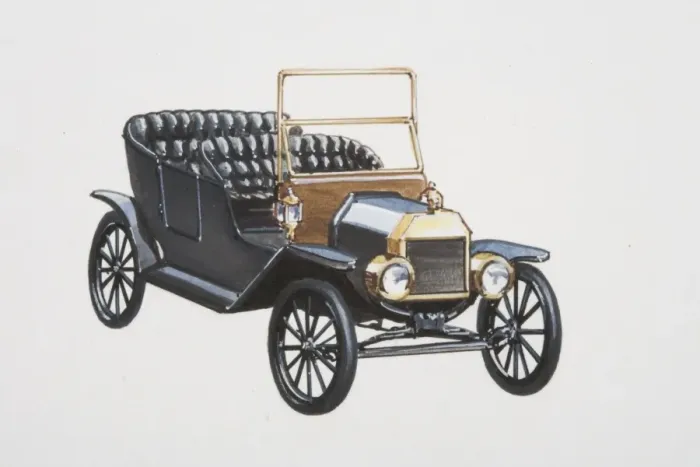 Framed Print : Model T Ford car, front view