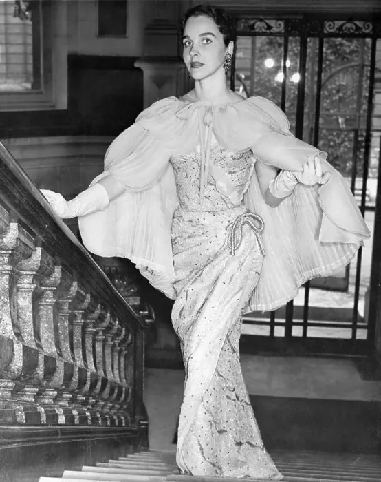 Framed Print : Model Walking up Staircase in Formal Dress Framed Print : Model Walking up Staircase in Formal Dress
