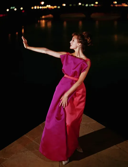 Framed Print : Model Wearing Evening Gown by Forquet Framed Print : Model Wearing Evening Gown by Forquet