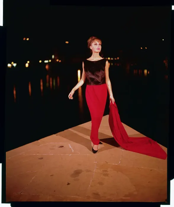 Framed Print : Model Wearing Evening Gown by Forquet Framed Print : Model Wearing Evening Gown by Forquet