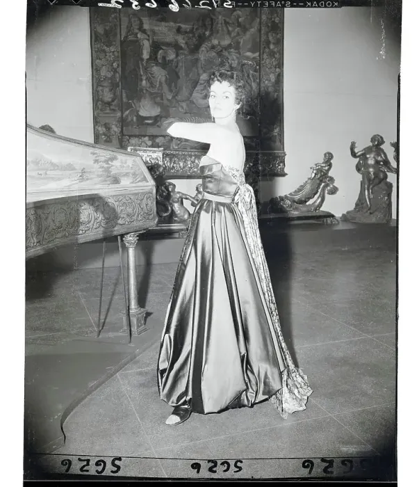 Framed Print : Model Wearing an Galanos Evening Gown Framed Print : Model Wearing an Galanos Evening Gown