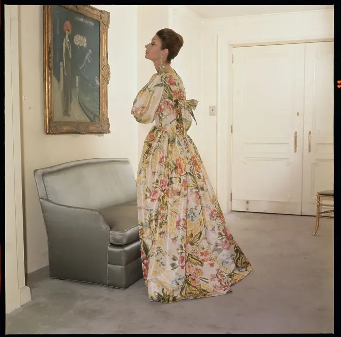 Framed Print : Model Wearing Housegown by Norman Norell Framed Print : Model Wearing Housegown by Norman Norell