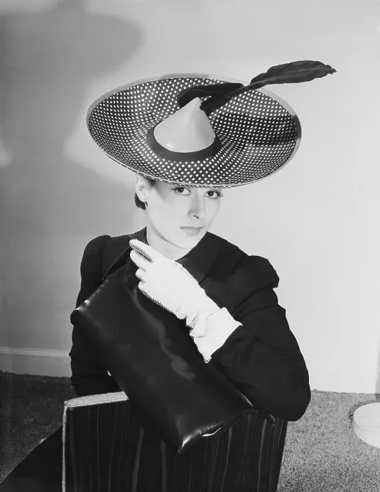 Framed Print : Model Wearing Lilly Dache Hat Framed Print : Model Wearing Lilly Dache Hat