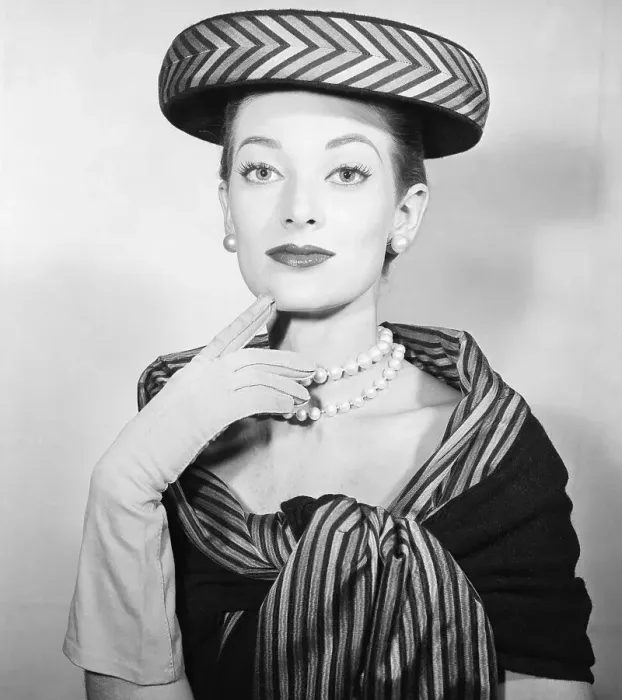 Framed Print : Model Wearing Matching Hat and Dress Framed Print : Model Wearing Matching Hat and Dress
