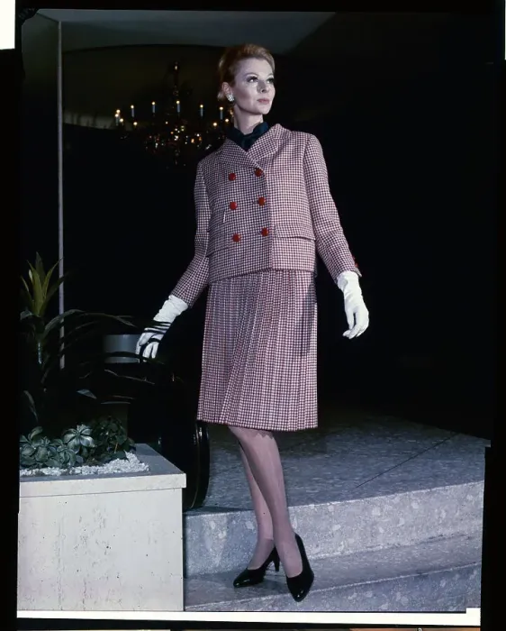 Framed Print : Model Wearing Suit Ensemble by Norman Norell Framed Print : Model Wearing Suit Ensemble by Norman Norell