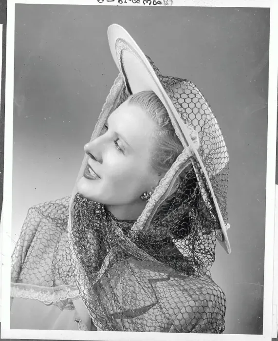 Framed Print : Model Wearing Summer Hat by John Frederics of New York Framed Print : Model Wearing Summer Hat by John Frederics of New York