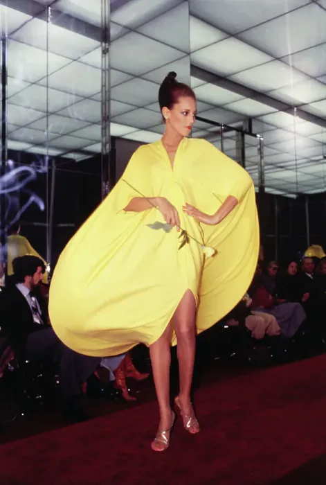 Framed Print : Model Wearing Yellow Puffed Dress Framed Print : Model Wearing Yellow Puffed Dress