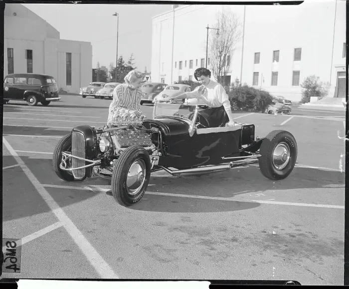 Framed Print : Models in Hot Rod at National Roadster Show Framed Print : Models in Hot Rod at National Roadster Show