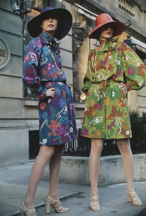 Framed Print : Models Wearing Guy Laroche Dresses Framed Print : Models Wearing Guy Laroche Dresses