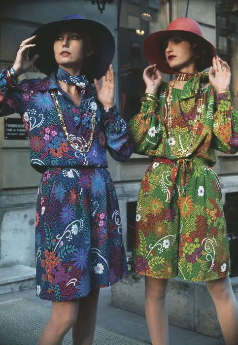 Framed Print : Models Wearing Guy Laroche Dresses Framed Print : Models Wearing Guy Laroche Dresses