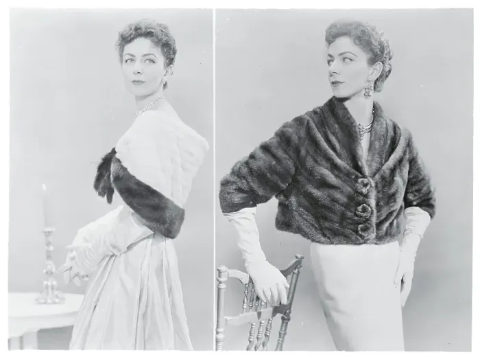 Framed Print : Models Wearing Mink Shawls Framed Print : Models Wearing Mink Shawls