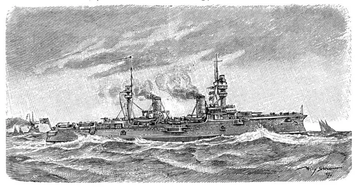 Framed Print : Modern armored cruiser